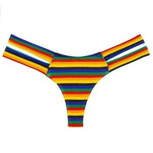 Caribbean Stripe Added Coverage Seamless Euro Bikini Bottom